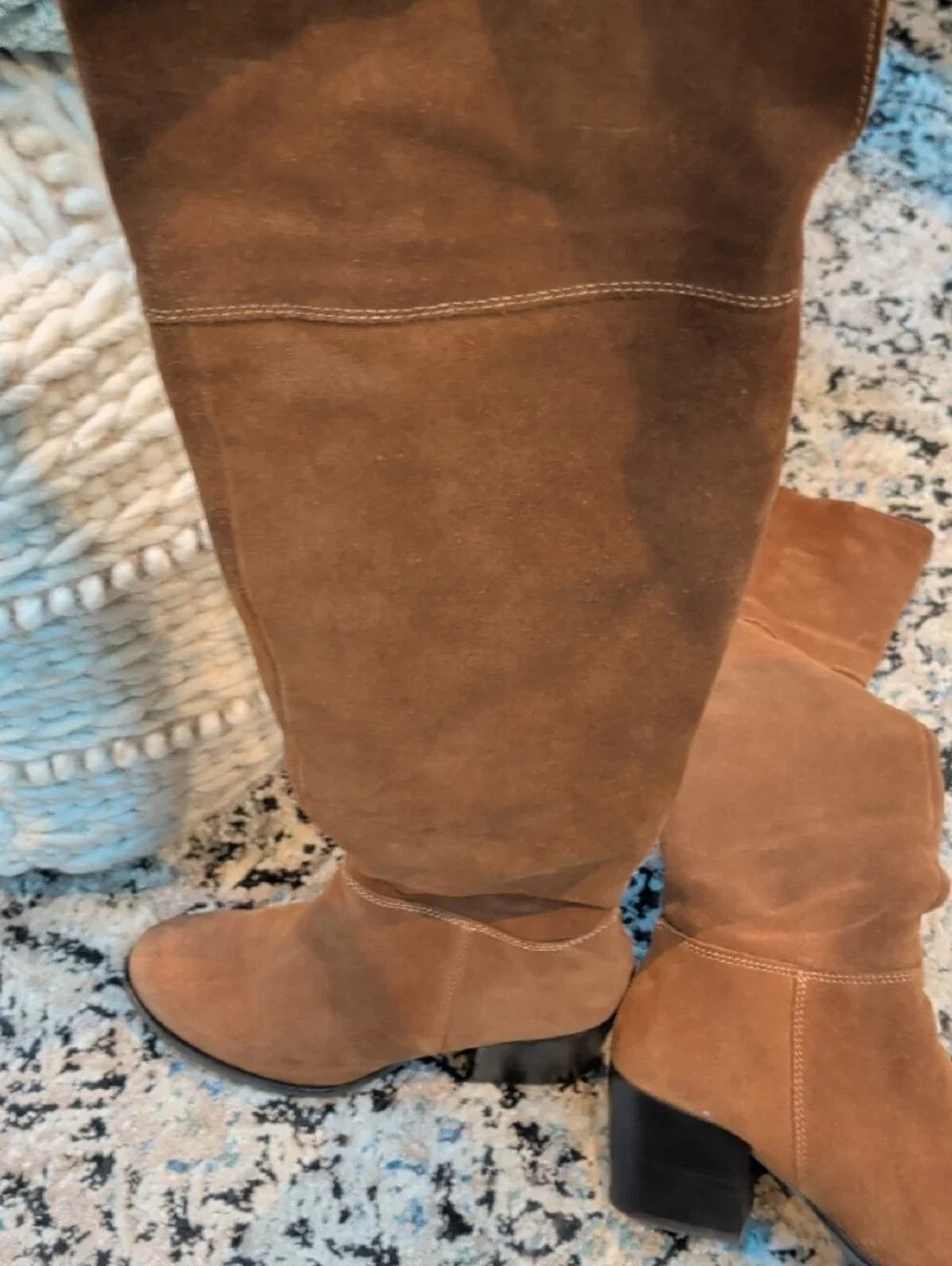 Steve Madden Suede Over-the-Knee Zip Boots.